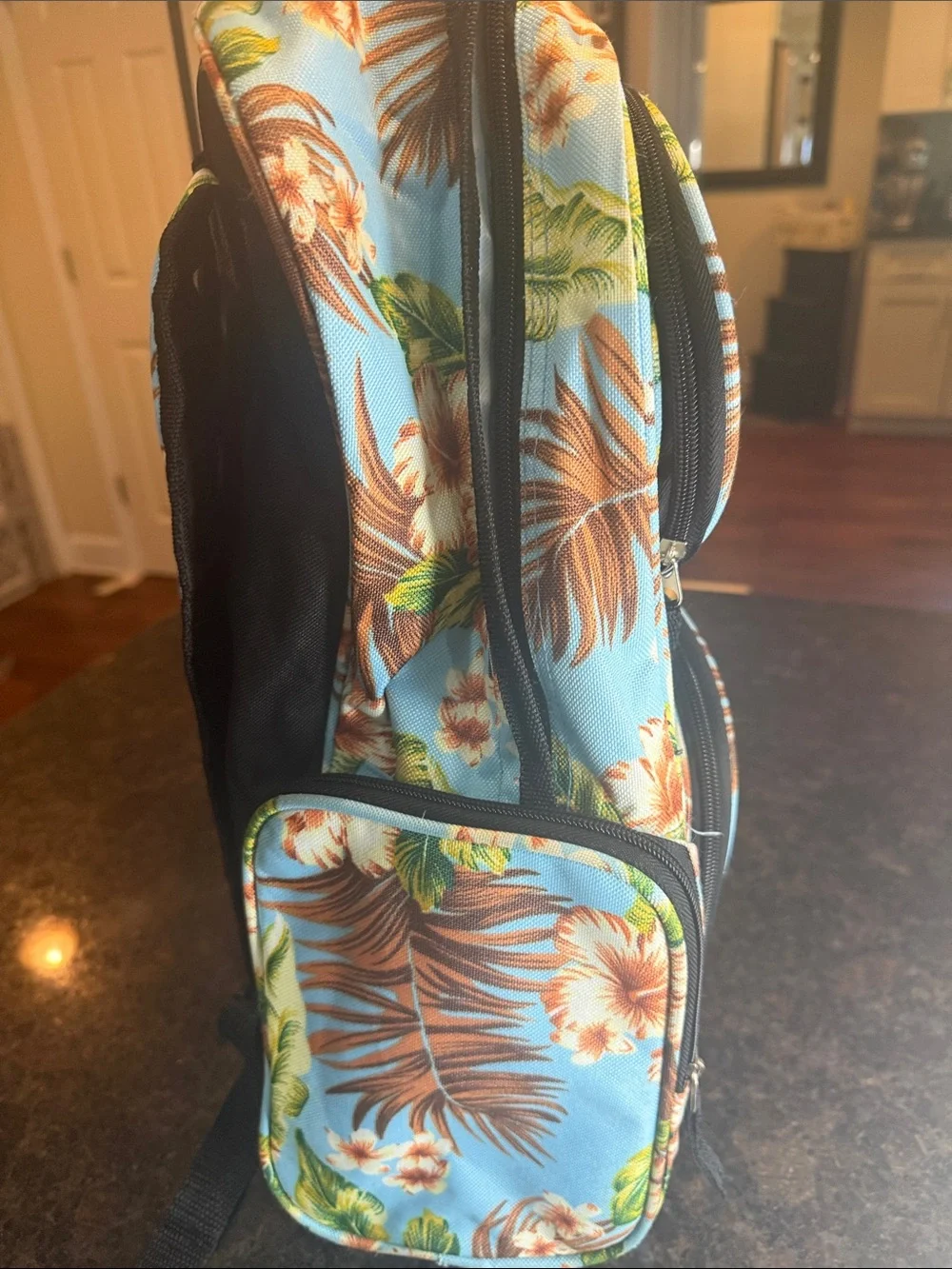 Men's Light Blue Tropical Backpack